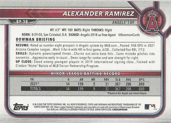 2022 Bowman - Prospects Purple #BP-38 Alexander Ramirez Back