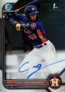 2022 Bowman - Chrome Prospect Autographs #CPA-CG Cristian Gonzalez Front