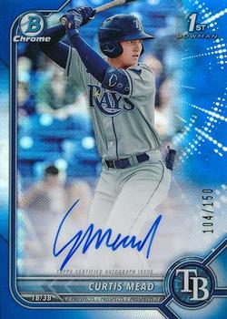 2022 Bowman - Chrome Prospect Autographs Blue Refractor #CPA-CM Curtis Mead Front