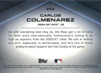 2022 Bowman - Bowman Scouts' Top 100 #BTP-93 Carlos Colmenarez Back