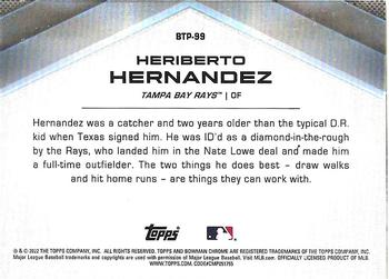 2022 Bowman - Bowman Scouts' Top 100 Aqua Refractor #BTP-99 Heriberto Hernandez Back