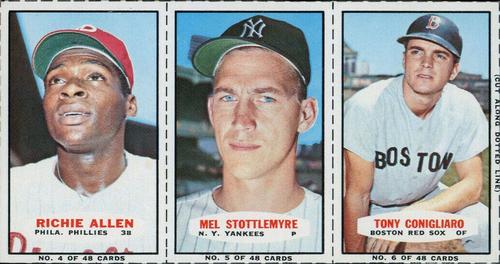 1967 Bazooka - Panels #4/5/6 Richie Allen / Mel Stottlemyre / Tony Conigliaro Front