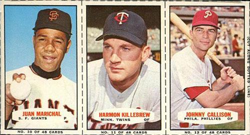 1967 Bazooka - Panels #10/11/12 Juan Marichal / Harmon Killebrew / Johnny Callison Front