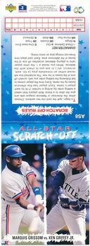 1993 Upper Deck Fun Pack - All-Star Scratch-Off #AS8 Marquis Grissom / Ken Griffey Jr. Front