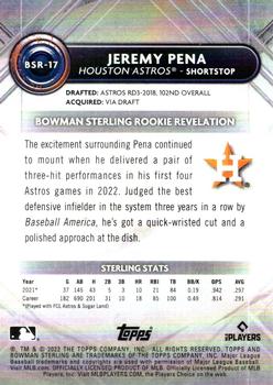 2022 Bowman Sterling #BSR-17 Jeremy Pena Back