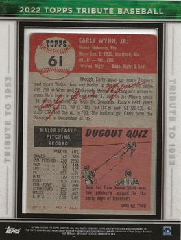 2022 Topps Tribute - Framed 1953 Topps Buybacks #61 Early Wynn Back