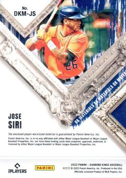 2022 Panini Diamond Kings - DK Materials #DKM-JS Jose Siri Back