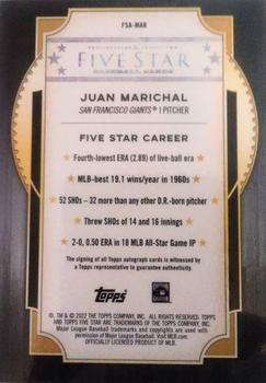 2022 Topps Five Star #FSA-MAR Juan Marichal Back