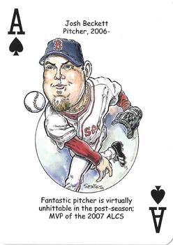 2012 Hero Decks Boston Red Sox Baseball Heroes Playing Cards #A♠ Josh Beckett Front