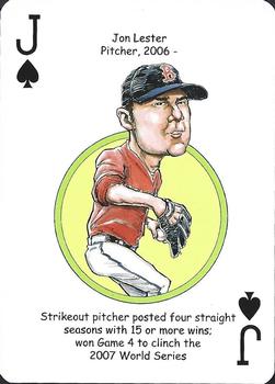 2012 Hero Decks Boston Red Sox Baseball Heroes Playing Cards #J♠ Jon Lester Front