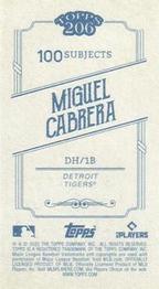 2022 Topps 206 - Wood Paper Stock #NNO Miguel Cabrera Back
