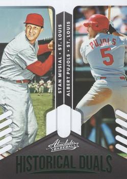 2022 Panini Absolute - Historical Duals Retail Green #HD-SA Albert Pujols / Stan Musial Front