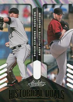 2022 Panini Absolute - Historical Duals Retail Lava #HD-RA Andy Pettitte / Roger Clemens Front