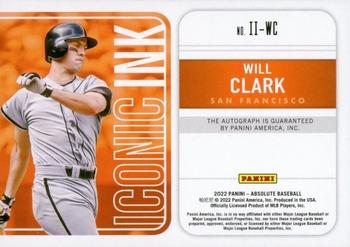 2022 Panini Absolute - Iconic Ink Spectrum Gold #II-WC Will Clark Back