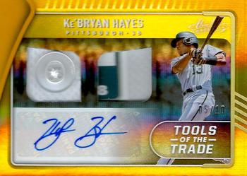 2022 Panini Absolute - Tools of the Trade 2 Swatch Signatures Spectrum Gold #TT2S-KH Ke'Bryan Hayes Front