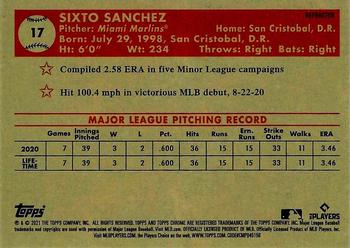 2021 Topps Chrome Platinum Anniversary - Refractor #17 Sixto Sanchez Back