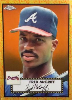 2021 Topps Chrome Platinum Anniversary - Orange/Yellow 70th Anniversary Refractor #684 Fred McGriff Front