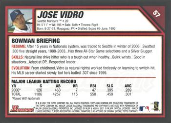 2017 Bowman - Bowman Buybacks 2007 Bowman Stamped Bronze #57 Jose Vidro Back