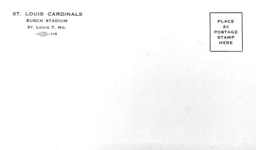 1953-55 St. Louis Cardinals Photocards #NNO Ken Boyer Back