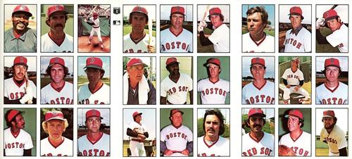 1978 SSPC 270 - Team Sheets Unseparated #163-189 Boston Red Sox Team Sheet Front