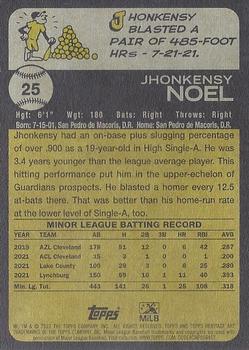 2022 Topps Heritage Minor League #25 Jhonkensy Noel Back