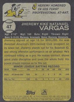 2022 Topps Heritage Minor League #47 Jheremy Vargas Back