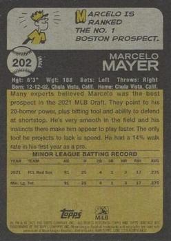 2022 Topps Heritage Minor League #202 Marcelo Mayer Back