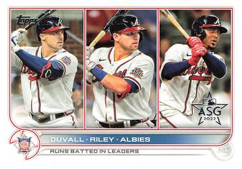 2022 Topps - All-Star Game Stamped #181 NL RBI Leaders (Adam Duvall / Austin Riley / Ozzie Albies) Front