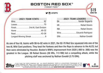 2022 Topps - All-Star Game Stamped #519 Boston Red Sox Back