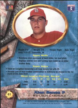 1994 Bowman's Best - Refractors #61 Alan Benes Back