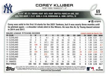 2022 Topps - Gold Star #69 Corey Kluber  Back