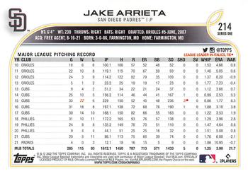 2022 Topps - Gold Star #214 Jake Arrieta  Back