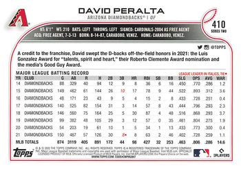 2022 Topps - Blue Star #410 David Peralta Back