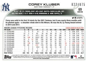 2022 Topps - Foilboard Retail #69 Corey Kluber  Back