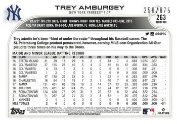 2022 Topps - Foilboard Retail #263 Trey Amburgey  Back