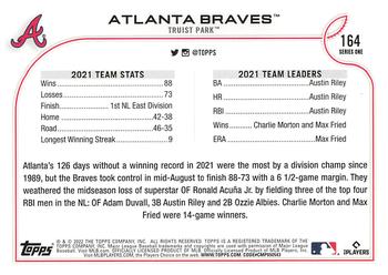 2022 Topps - 582 Montgomery #164 Atlanta Braves Back