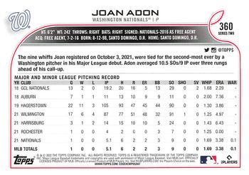 2022 Topps - 582 Montgomery #360 Joan Adon Back