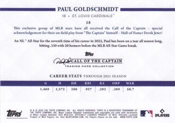2022 Topps x Derek Jeter: Call of the Captain #18 Paul Goldschmidt Back