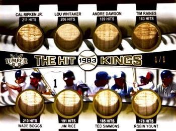 2022 Leaf Lumber - The Hit Kings Relics Gold #THK-11 Cal Ripken Jr. / Wade Boggs / Lou Whitaker / Jim Rice / Andre Dawson / Ted Simmons / Tim Raines / Robin Yount Front