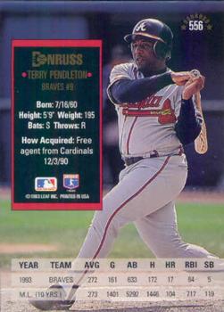 1994 Donruss #556 Terry Pendleton Back