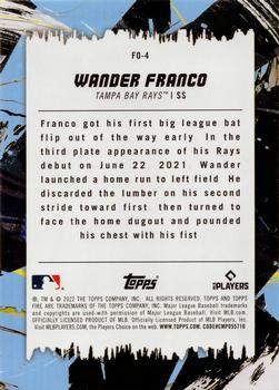 2022 Topps Fire - Flippin' Out Gold Minted #FO-4 Wander Franco Back