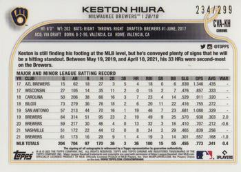 2022 Topps Chrome - Veteran Autographs Purple Speckle Refractor #CVA-KH Keston Hiura Back