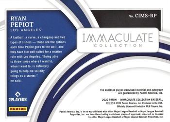 2022 Panini Immaculate Collection - Clearly Immaculate Material Signatures Gold #CIMS-RP Ryan Pepiot Back