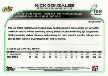 2022 Topps Pro Debut - Chrome #PDC-97 Nick Gonzales Back