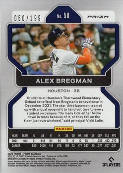 2022 Panini Prizm - Blue Donut Circles Prizm #50 Alex Bregman Back