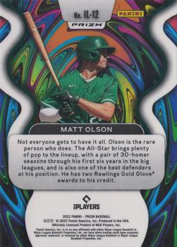 2022 Panini Prizm - Illumination Green Prizm #IL-12 Matt Olson Back