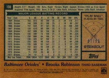 2022 Topps Archives - Silver #108 Brooks Robinson Back