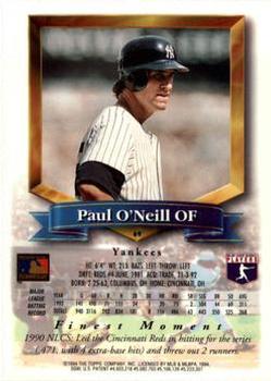 1994 Finest #69 Paul O'Neill Back