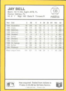 1990 Donruss Best of the NL #136 Jay Bell Back