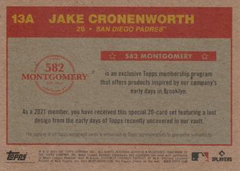2020-21 Topps 582 Montgomery Club Set 5 - Autographs #13A Jake Cronenworth Back